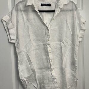 Lauren Ralph Lauren White Linen Shirt